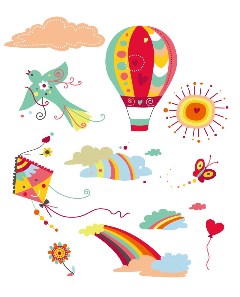 800x991 Lovely Cartoon Holiday Elements Vector Free Download Free Vector