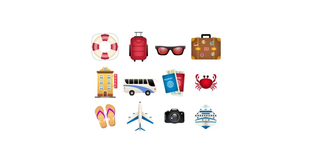 1080x565 Summer Holiday Travel Icons Free Vector And Png The Graphic Cave