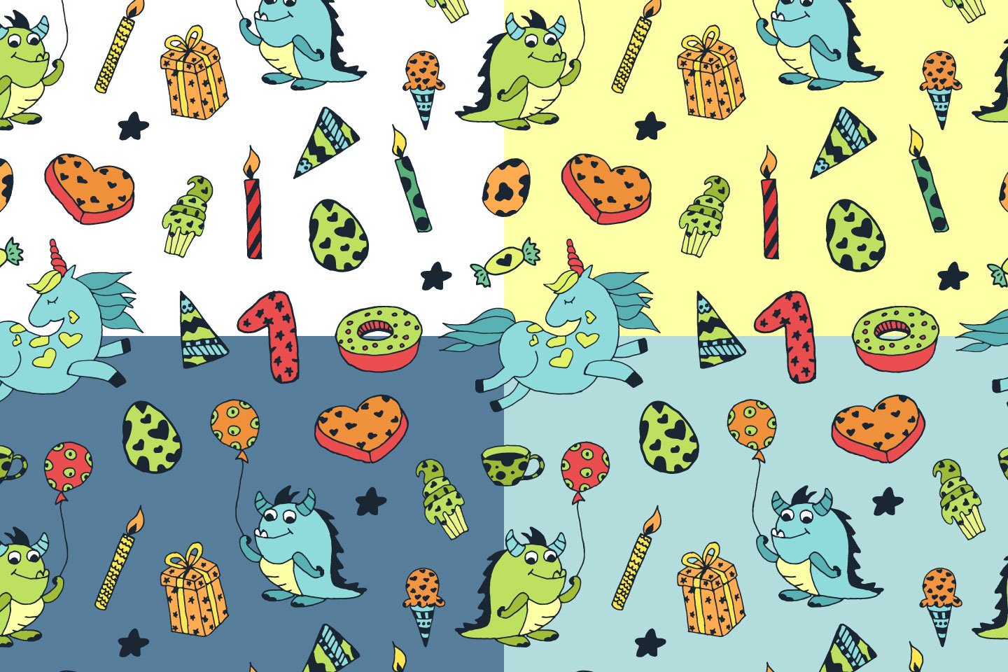 1440x960 Children's Holiday Free Vector Pattern