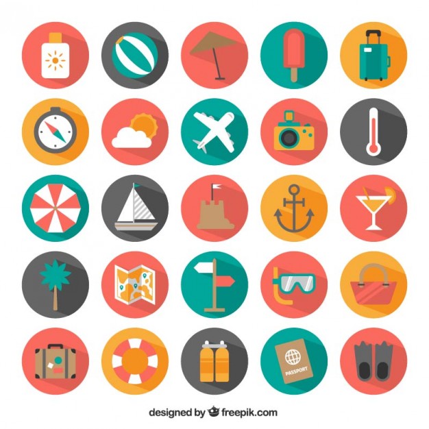 626x626 Icons Of Summer Vacation Vector Free Download