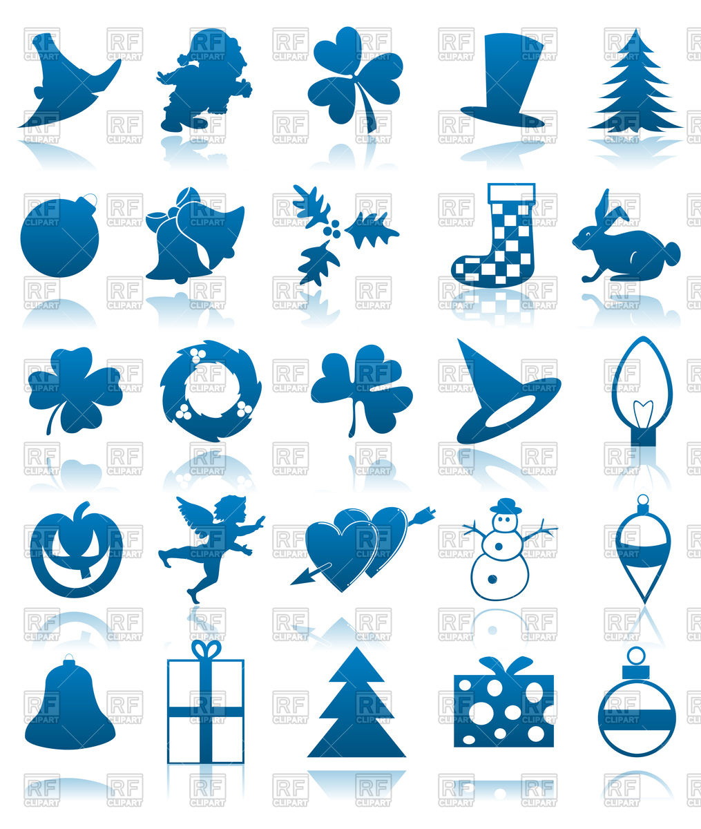 1015x1200 Icons On Theme Of Holidays Of Dark Blue Colour Vector Image