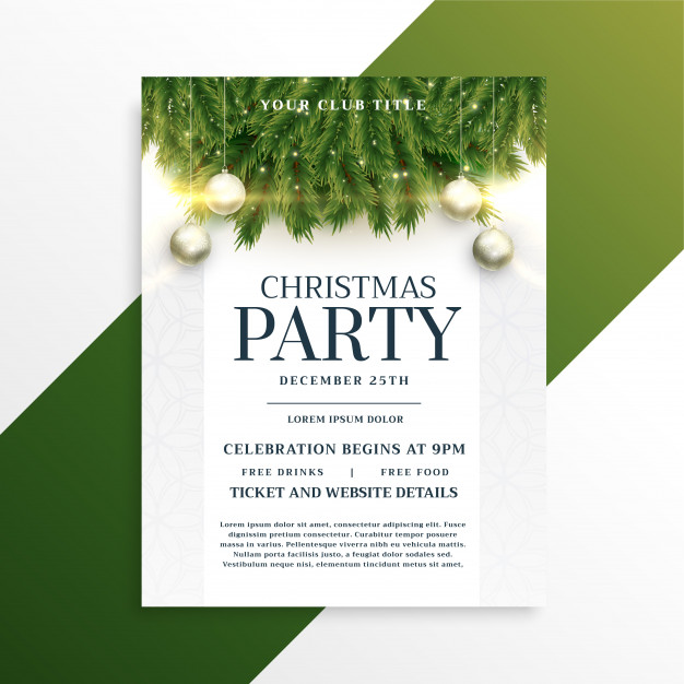 626x626 Christmas Holiday Party Flyer Design Template Vector Free Download