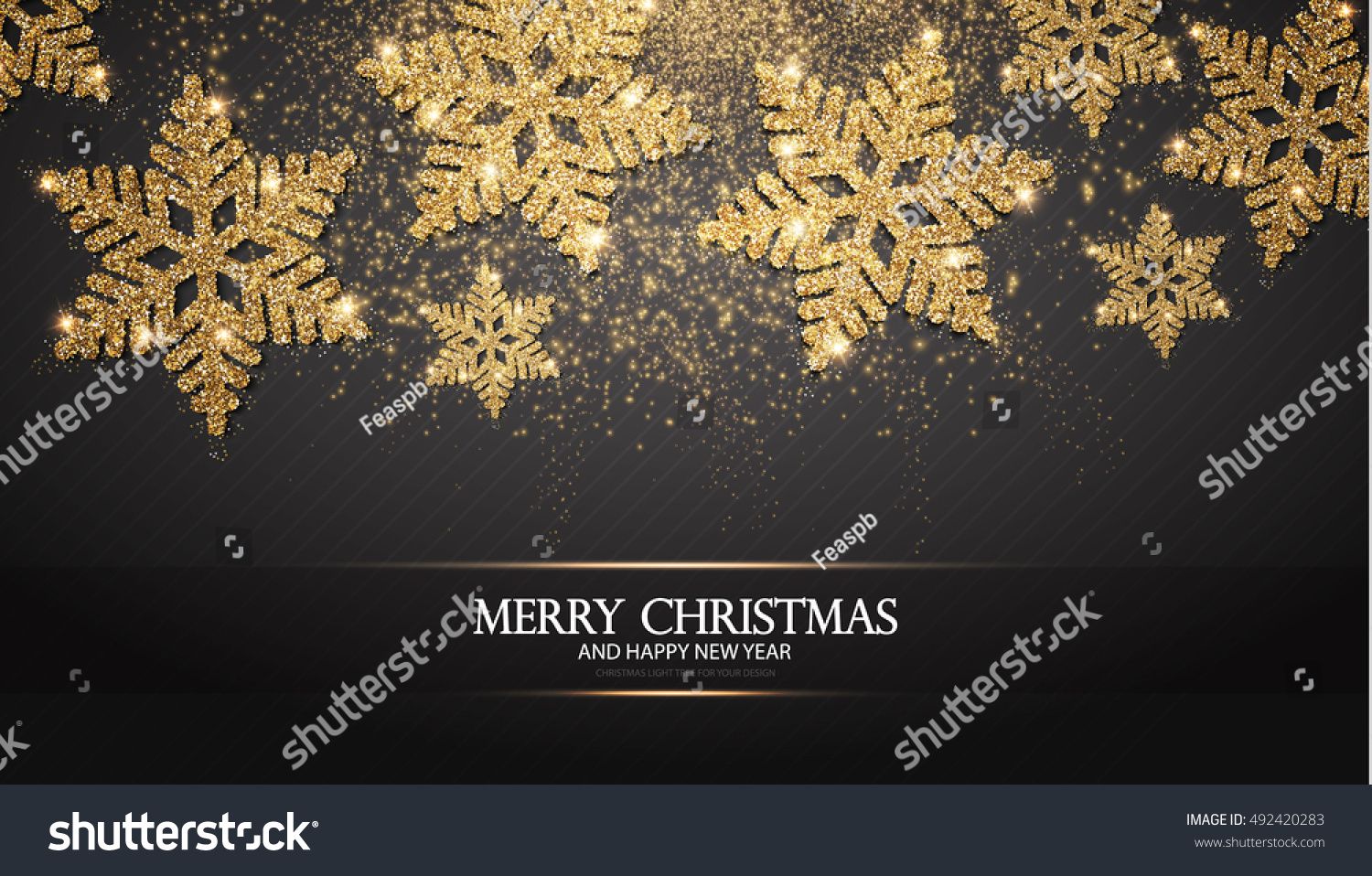 1500x958 Elegant Christmas Background With Shining Gold Snowflakes Vector