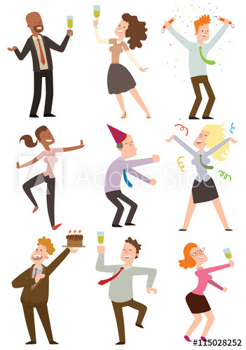 351x500 Happy Business People Dancing
