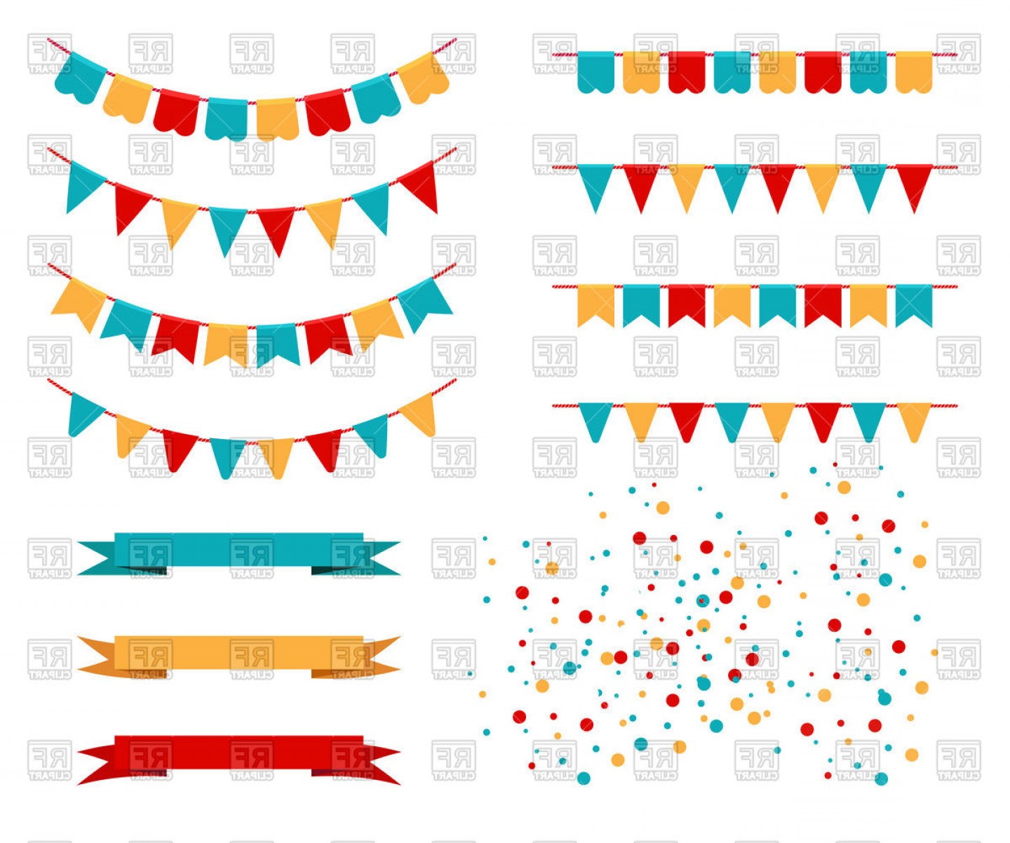 1440x1202 Holiday Party And Carnival Design Elements Birthday Symbols Vector