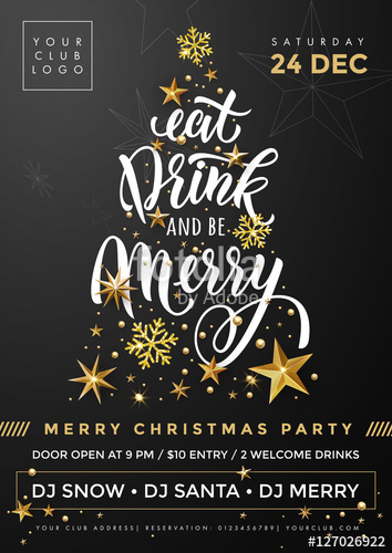 354x500 Holiday Party Banner With Christmas Tree Stock Image And Royalty