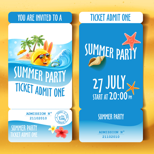 500x500 Summer Holiday Party Ticket Vector Material Free Download