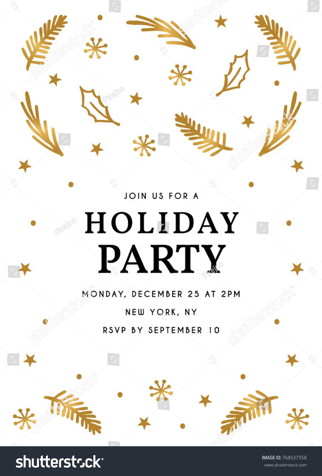1083x1600 Holiday Party Invitation Template