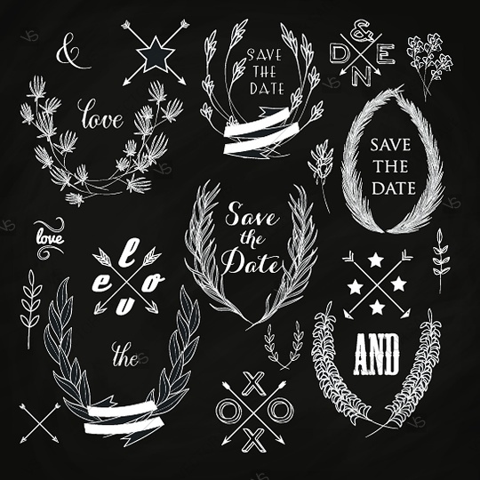 540x540 Blackboard Chalkboard Christmas Day Clipart Elements For Winter