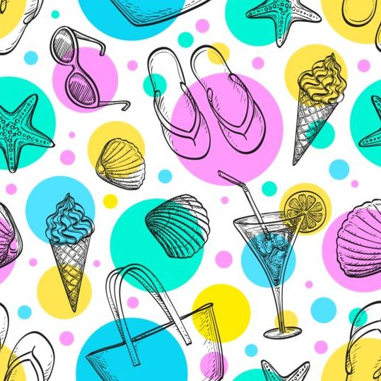 Beach Summer Holiday Pattern Seamless Vector Free Download 539x539 Beach Summer Holiday Pattern Seamless Vector Free Download