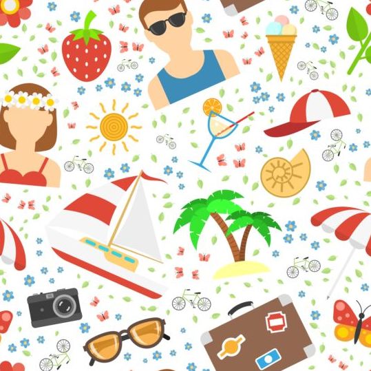 Beach Summer Holiday Pattern Seamless Vector Free Download 539x539 Beach Summer Holiday Pattern Seamless Vector Free Download