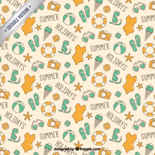 Summer Holidays Pattern Vector Free Download 626x626 Summer Holidays Pattern Vector Free Download