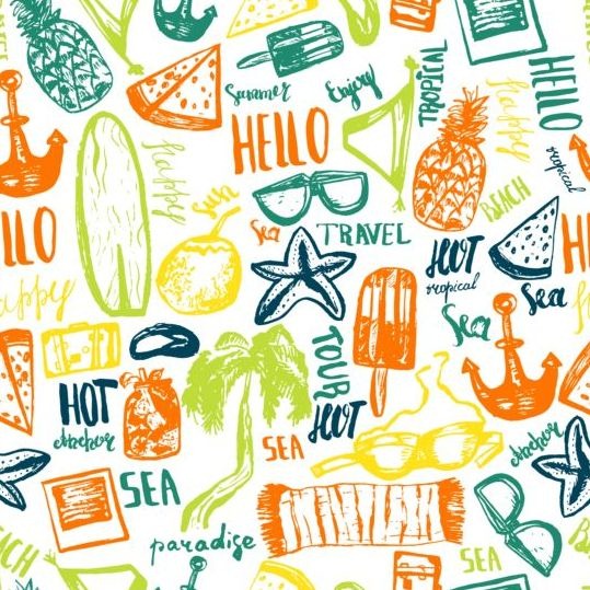 Beach Summer Holiday Pattern Seamless Vector Download My Free 539x539 Beach Summer Holiday Pattern Seamless Vector Download My Free