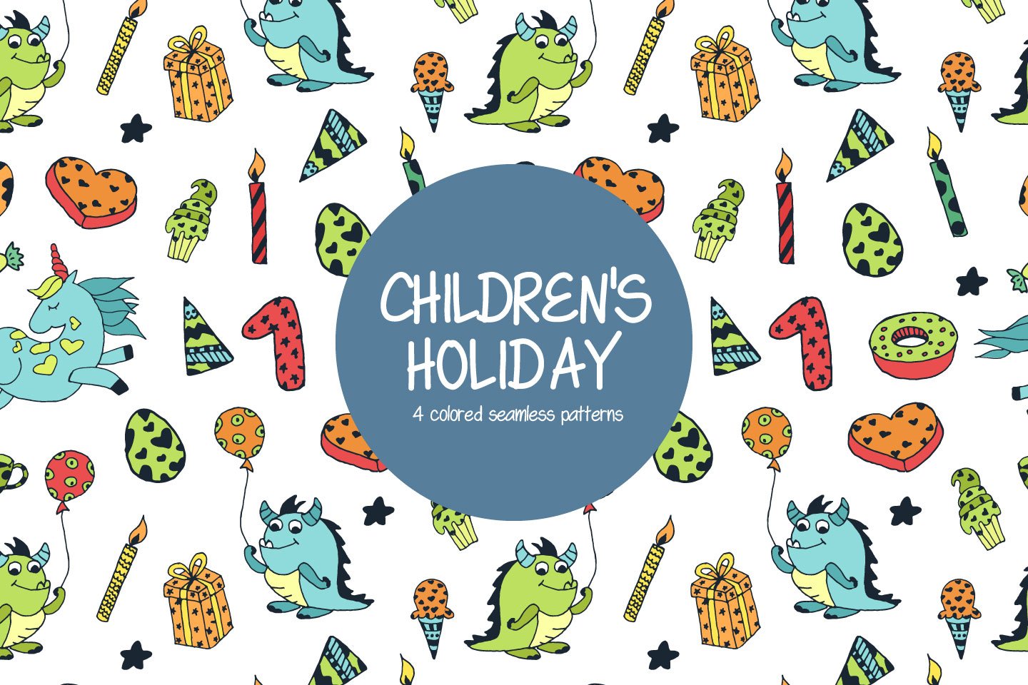 Children's Holiday Free Vector Pattern 1440x960 Children's Holiday Free Vector Pattern
