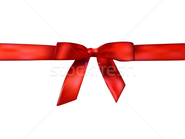 600x450 Holiday Background With Realistic Shiny Red Satin Gift Bow
