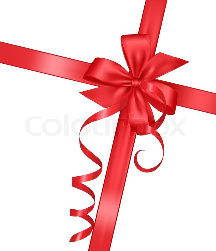 690x800 Holiday Red Bow With A Ribbon Vector Stock Vector Colourbox