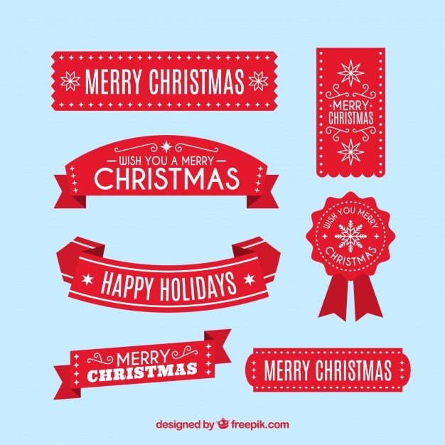 626x626 Pack Of Red Vintage Decorative Ribbons Vector Free Download