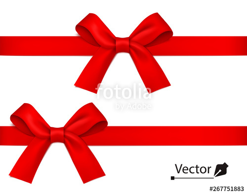 500x393 Red Realistic Gift Bow With Horizontal Ribbon Vector Holiday