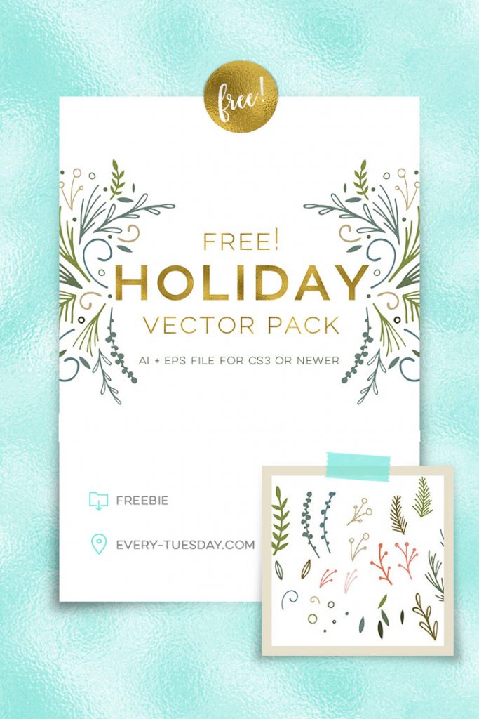 683x1024 Freebie Holiday Vector Pack