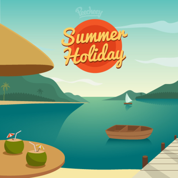 600x600 Summer Holiday Free Vector