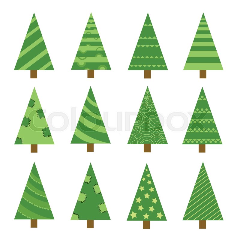 800x800 Hand Drawn Set Of Christmas Trees Stock Vector Colourbox