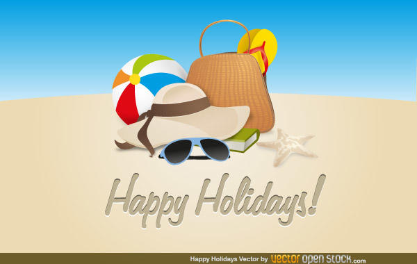 600x380 Happy Holidays Vector Art Free