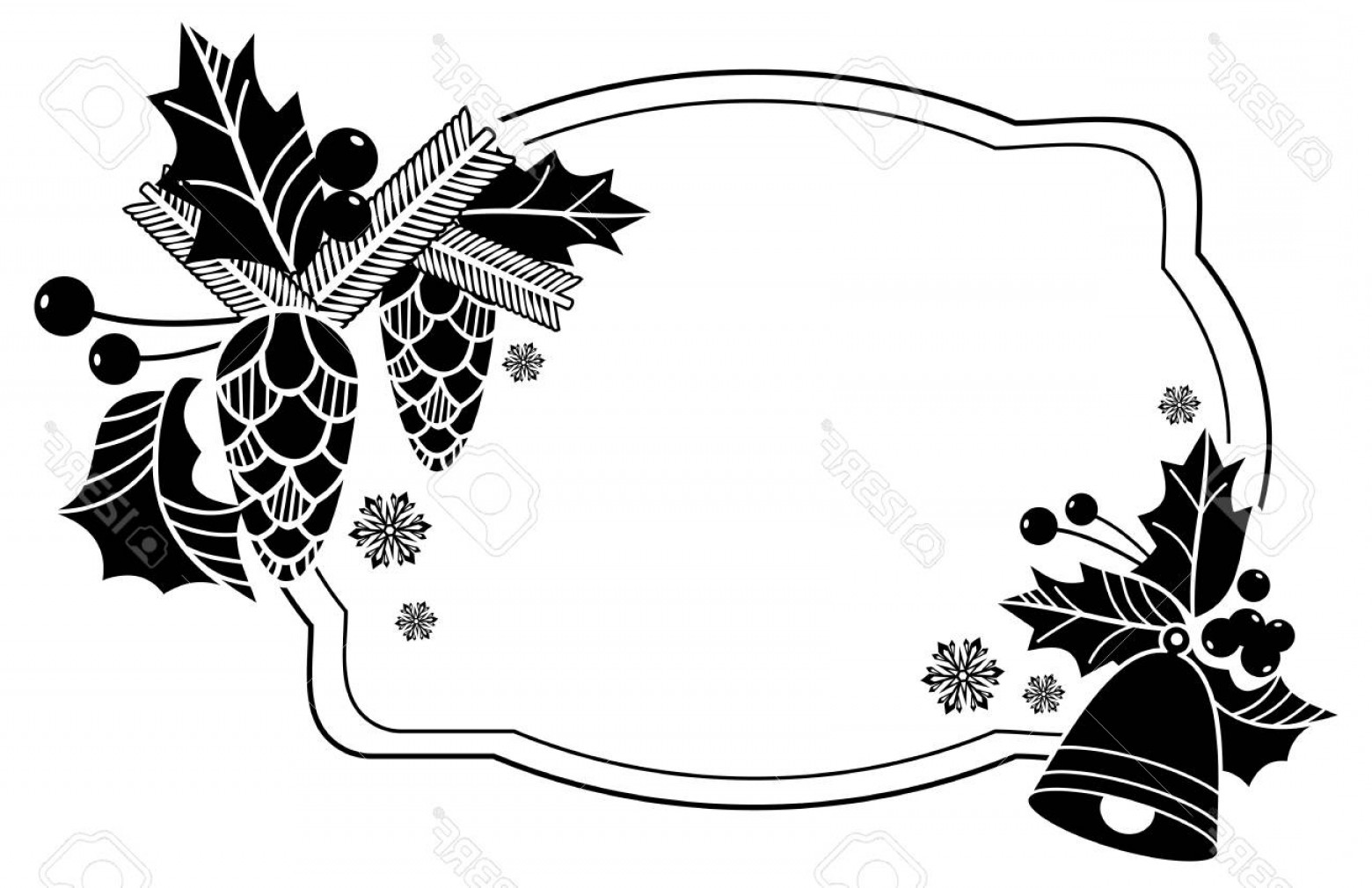 1560x1010 Pine Cone Bell Christmas Holly Vector Art Hoodamathrun