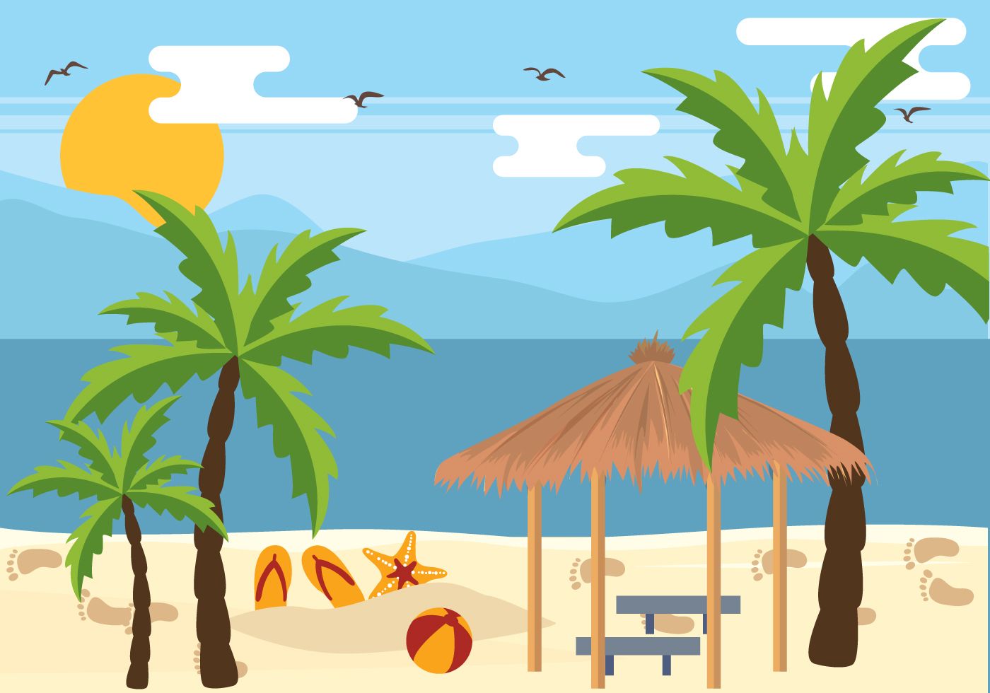 1400x980 Vacation Vector Wallpapers