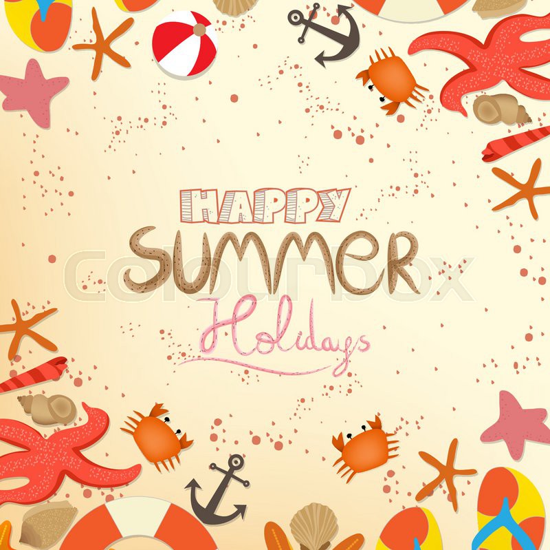 800x799 Happy Summer Holidays Stock Vector Colourbox