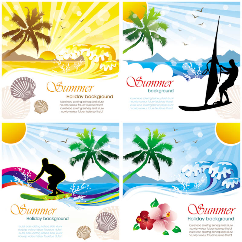 800x800 Summer Holiday Cards Vector Vector Graphics Blog