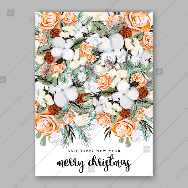 600x600 Winter Watercolor Floral Wreath Illustration Christmas Party