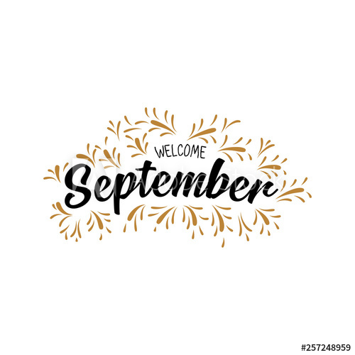 500x500 Welcome September Hand Drawn Brush Pen Lettering Design
