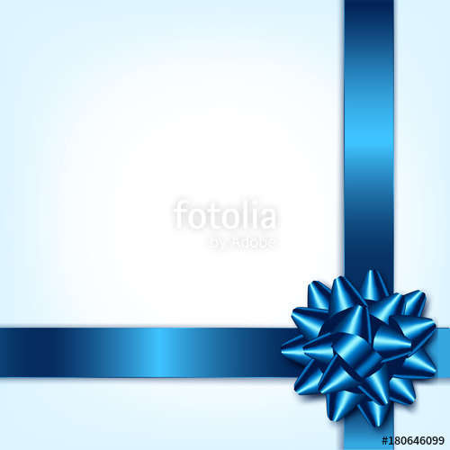 500x500 Blue Bow And Ribbon Holiday Vector Illustration Decoration