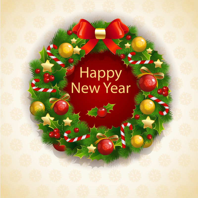 800x800 Holiday Wreath Vector Free Vector Graphic Download