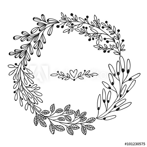500x500 Beautiful Card With Floral Wreath Vector Illustration, Can Be