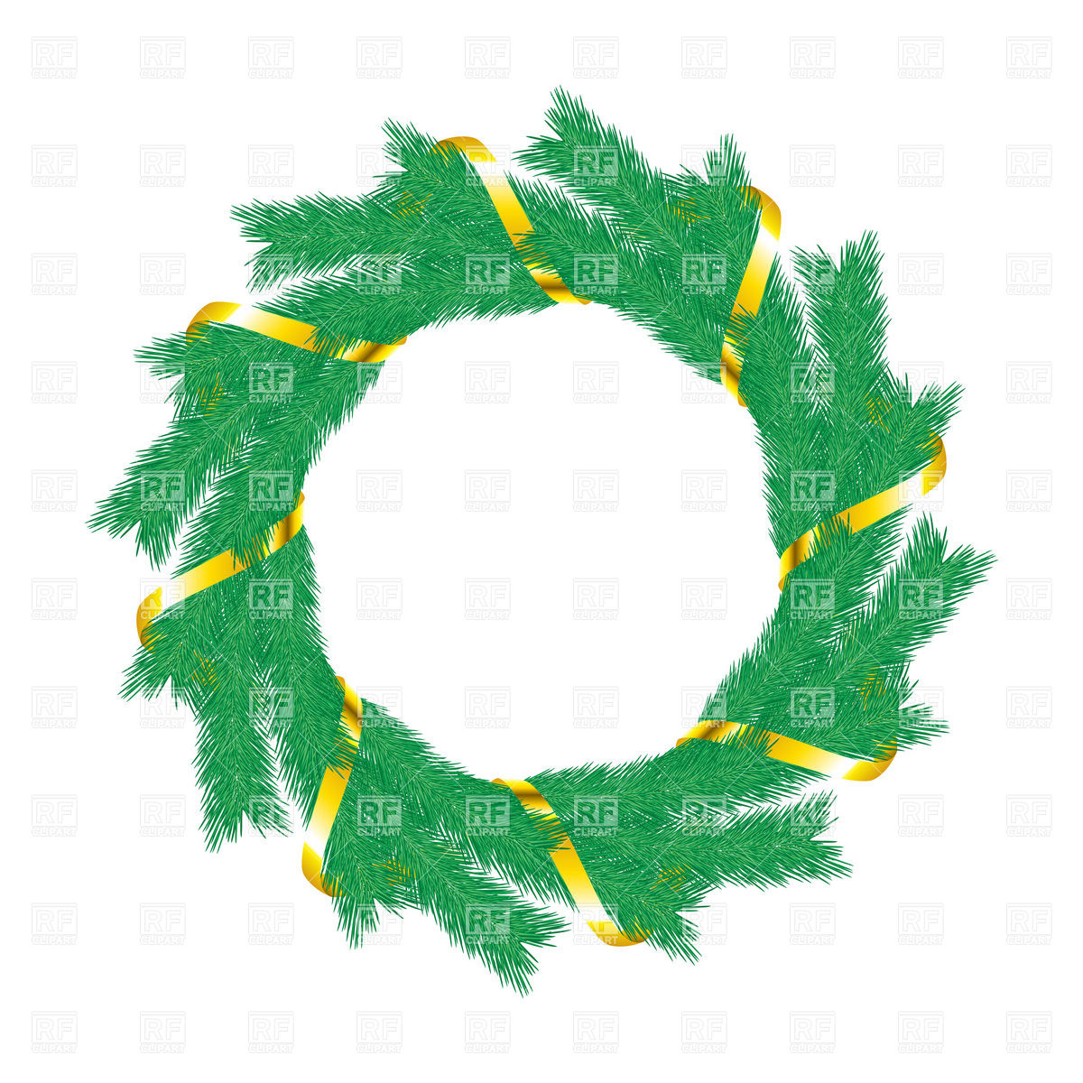 1200x1200 Round Christmas Wreath With Ribbon Vector Image Of Holiday Dvarg