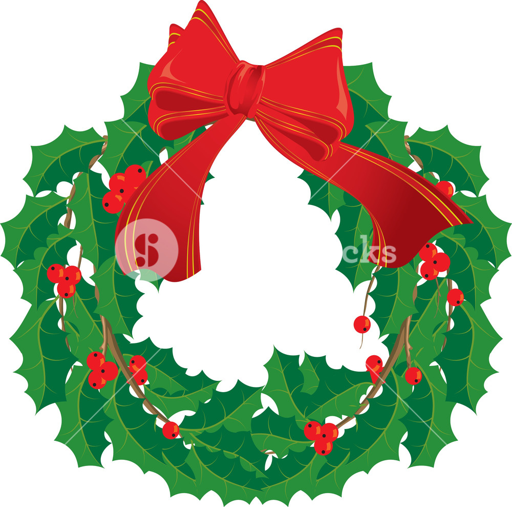 1000x989 Christmas Wreath Vector Illustration Royalty Free Stock Image