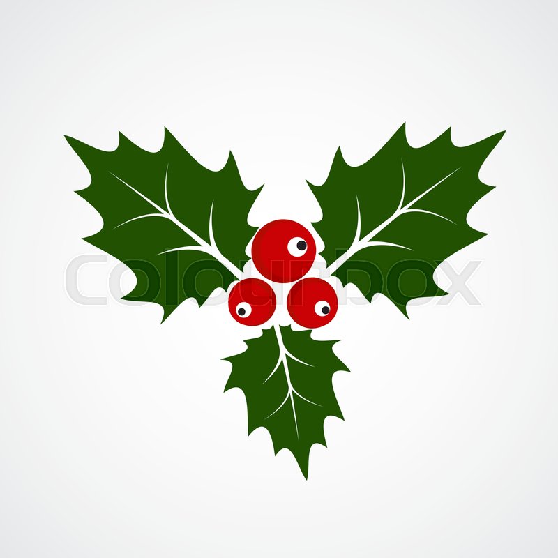 800x800 Flat Icon Of Christmas Holly Berry Stock Vector Colourbox