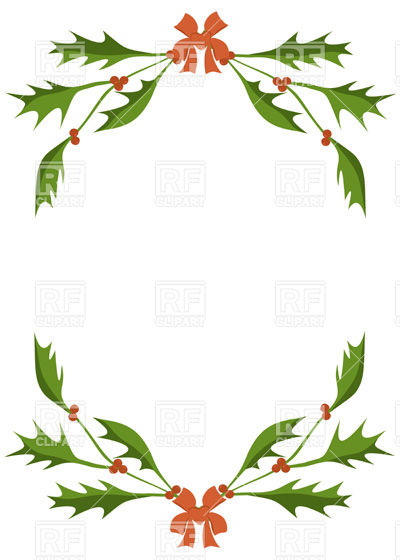 400x560 Frame Of Holly Berry Branches Vector Image Of Borders And Frames