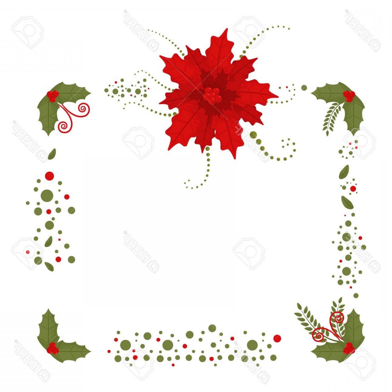 1560x1560 Holly Berry Vector Border Hoodamathrun