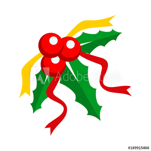 500x500 Simple Decorated Holly Berry Vector Illustration
