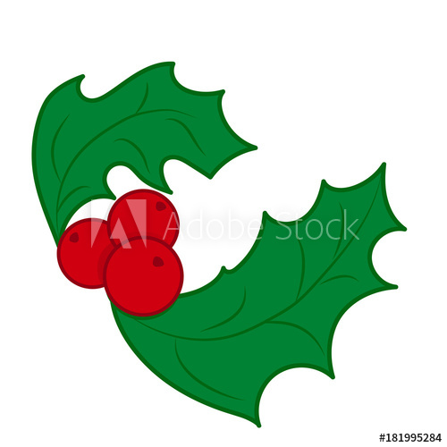500x500 Sprig Of Christmas Holly Berry Vector Illustration