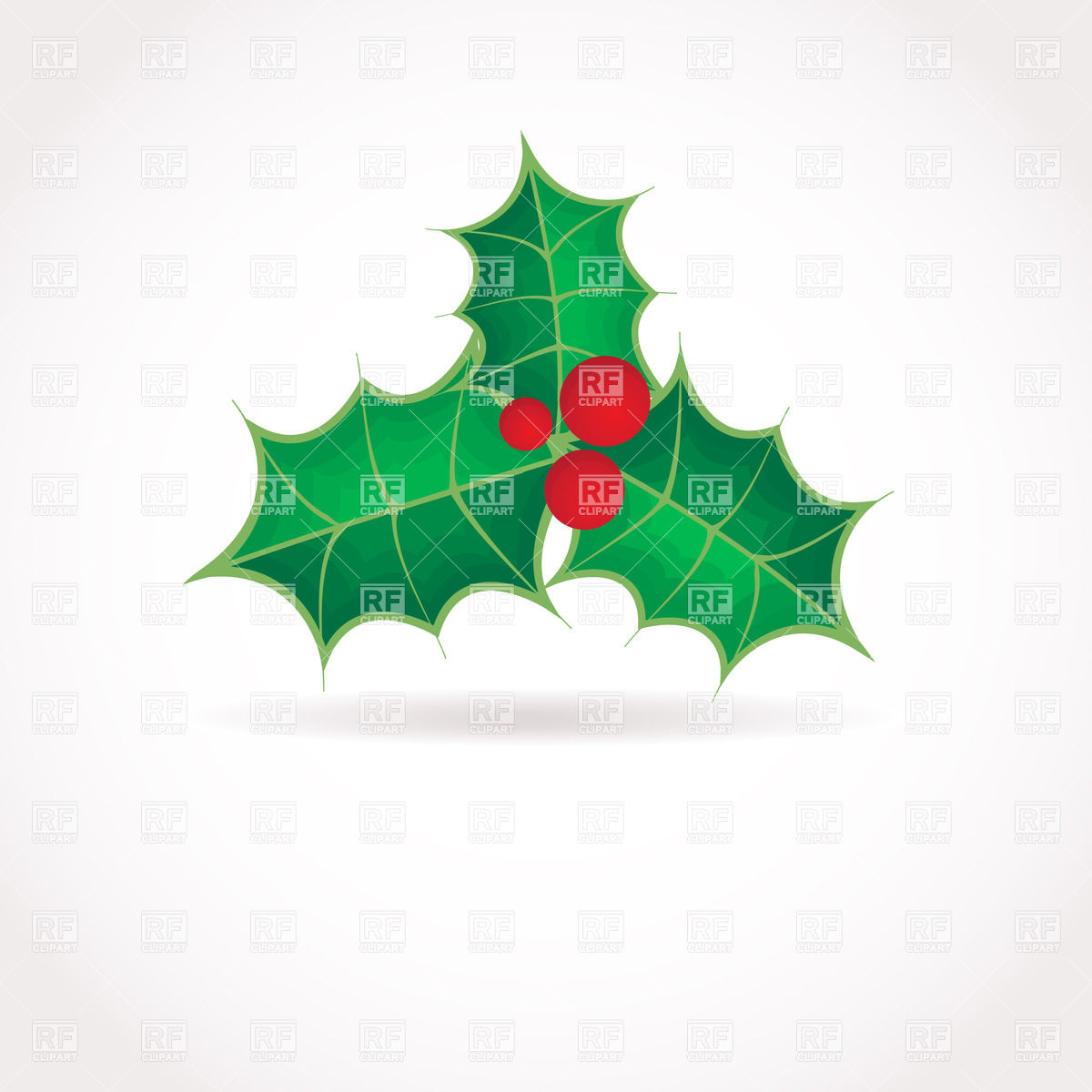 1200x1200 Three Green Leafs And Red Berries Vector Image Of Objects