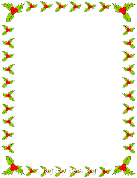 470x608 Holly Border Clip Art