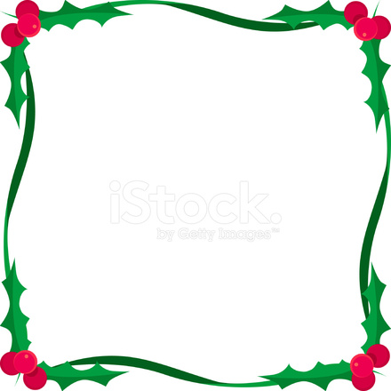 440x440 Holly Christmas Border Stock Vector