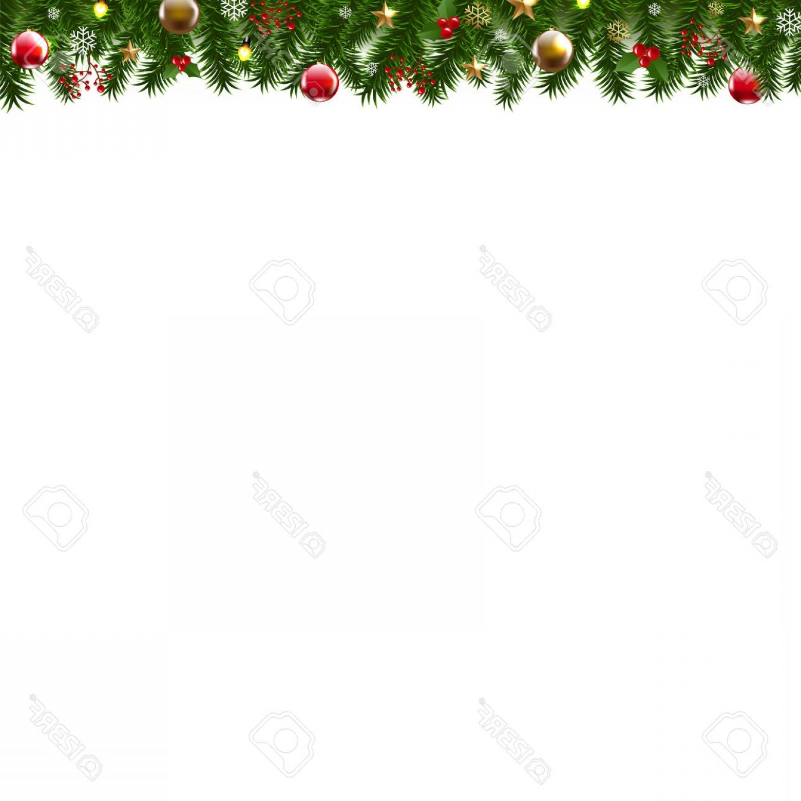 1560x1560 Photostock Vector Christmas Border With Holly Berry With Gradient