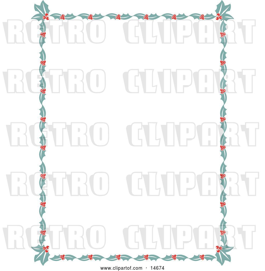 1024x1044 Vector Clip Art Of Retro Stationery Border Of Holly Leaves