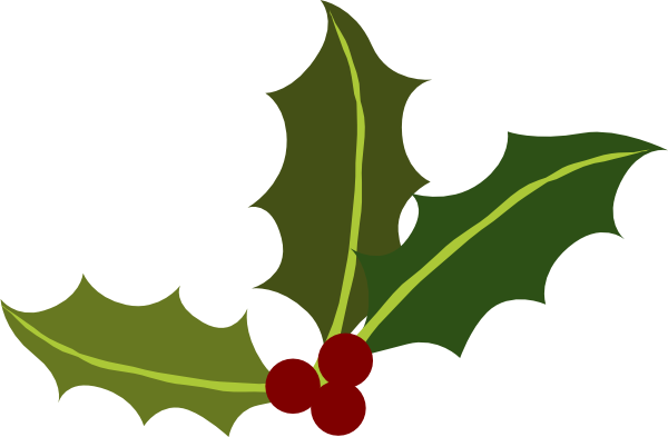600x393 Holly Leaves Png Vector, Clipart