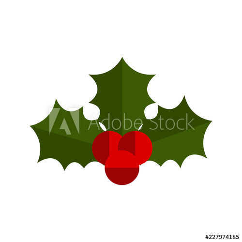 500x500 Isolated Christmas Holly Leaf Icon Vector Illustration Design