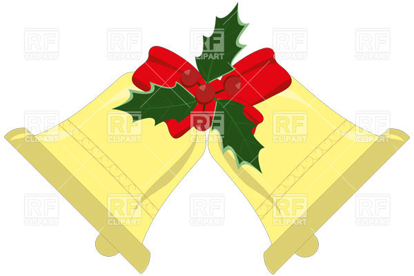 Yule Bells With Holly Leaves And Berries Vector Image Of Objects 600x400 Yule Bells With Holly Leaves And Berries Vector Image Of Objects